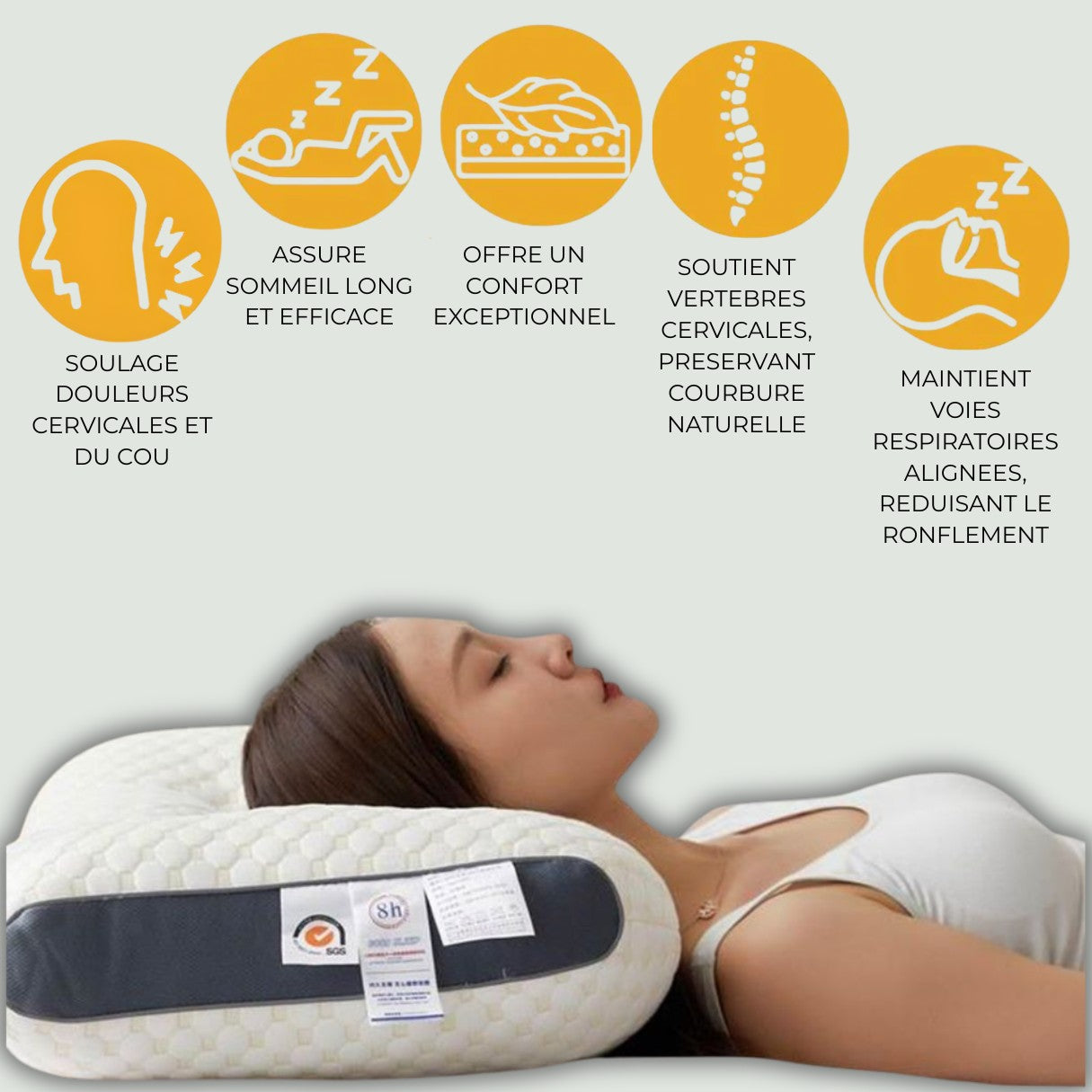 Oreiller cervical orthopédique